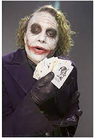 Batman vs joker naughty or nice holiday postcard. Batman The Dark Knight Heath Ledger Is The Joker Holding Deck Of Cards Promo 8 X 10 Photo At Amazon S Entertainment Collectibles Store