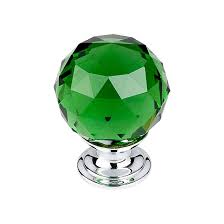 Top Knobs Tk120pc Green Crystal Knob Polished Chrome