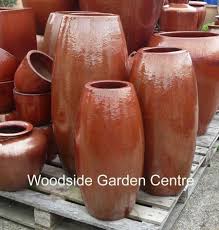 Extra Large Tall Glazed Copper Red