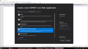 create asp net core web application in