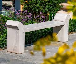 Natural Stone Garden Bench In Modern