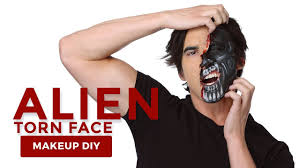 alien makeup tutorial with torn face