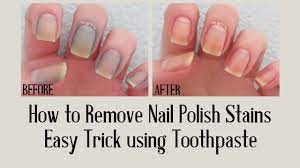 how to remove nail polish stains