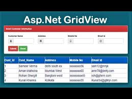 insert data in gridview asp net c
