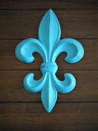 Fleur De Lis Wall Decor Turquoise Or