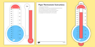Fahrenheit And Celsius Paper Thermometer With Slider
