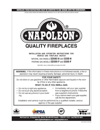 napoleon fireplaces gds60 p user s