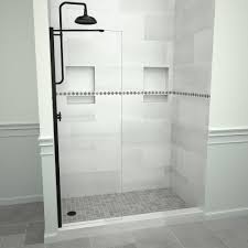 semi frameless fixed shower door