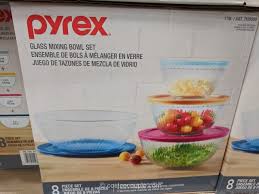 Pyrex 8 Piece Glass Mixing Bowls