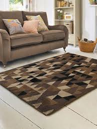 saral home brown black cotton carpet