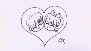 How To Draw Chibi Characters Cute Chibi Couple In Love Heart Cc