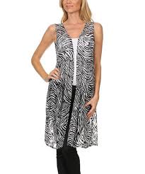 J Mode Usa Los Angeles Black White Sheer Zebra Vest Zulily