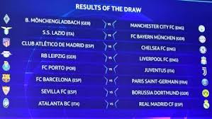 chions league last 16 draw results