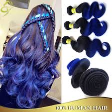 Classic ombre hairstyles involve hair that gets progressively lighter from the roots down to the ends. Two Tone Blue Ombre Weave Human Hair Extension 3 Pcs Malaysian Hair Black And Blue Ombre Hair Body Wave Body Wave Hair Body Wavehuman Hair Extensions Aliexpress