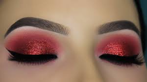 red glitter smokey eye tutorial you