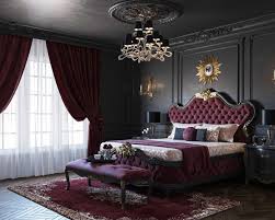maroon master bedroom