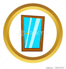Glass Door Vector Icon Cartoon Styleの