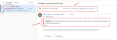 microsoft office 365 external email warning