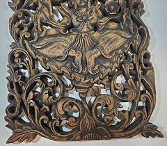 India Wooden Wall Panel Hand Carved
