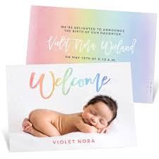 Rainbow Welcome Birth Announcements Pear Tree