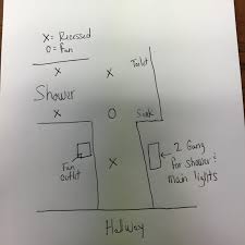 Clear easy to read wiring diagrams for 3 way and 4 way switch circuits to control multiple lights. How Do I Wire Multiple Switches For My Bathroom Lights And Fan Home Improvement Stack Exchange