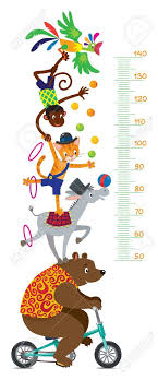 Funny Circus Animals Meter Wall Or Height Chart