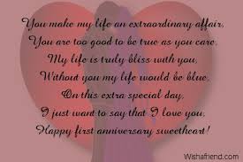 with you in life first anniversary poem