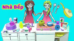 Nhà Bếp Của Búp Bê Giấy Elsa Và Anna - Búp Bê Công Chúa Nấu Ăn - Đồ Chơi  Trẻ Em - YouTube