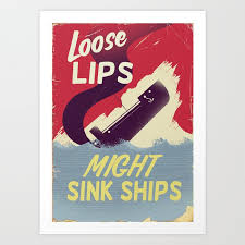 loose lips might sink ships art print