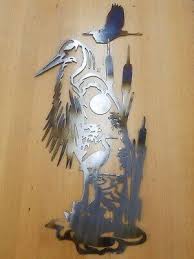 Heron Metal Wall Art Plasma Cut Home