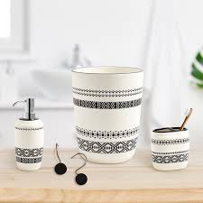 Boho Chic Ceramic Bath Wastebasket