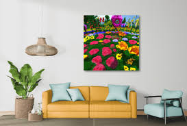 Colorful Flower Garden Painting Wall