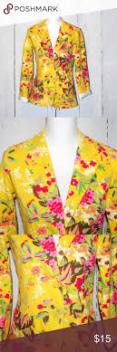 Isaac Mizrahi Live Floral Blazer Jacket Xxs Sz 0 Isaac