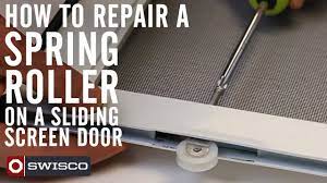 How to repair a spring roller on a sliding screen door - YouTube