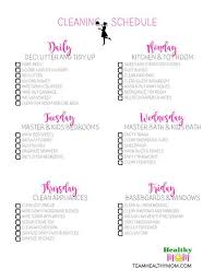 Printable Household Cleaning Schedule Household Cleaning
