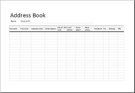 Address List Book Template For Excel Word Excel Templates