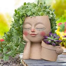 Face Planters Pots Head Planter