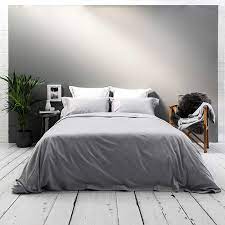 luxury silver grey white bedding set