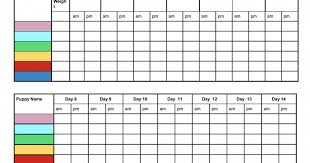 Free Printable Whelping Litter Weight Charts Chart For
