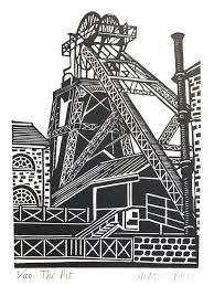 Coal Mine Art Lino Print Wall Art Welsh
