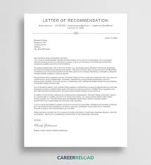 recommendation letter exles templates