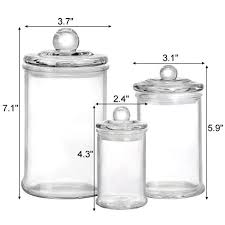 Set Of 3 Glass Apothecary Jars With