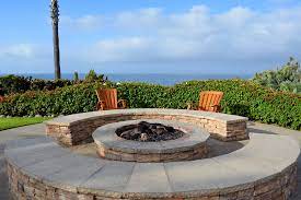 fire pit patio with pavers