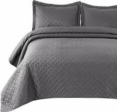 bedsure quilt set grey twin size 68x86