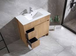 frosted oak single sink bathroom vanity