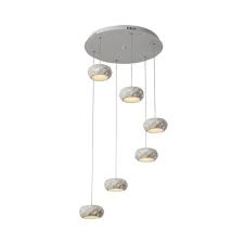Crystal Drum Led Pendant Lights Contemporary Iron 6 Lights Cluster Pendant Light In White Beautifulhalo Com