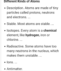atoms and how many types of atom