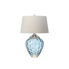 light table lamp with blue glass base