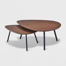 The cosmos nesting coffee tables are both minimalist and dramatic. Hendrix Nesting Coffee Table Antique Wood Adesso Target