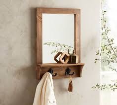 wade entryway mirror with hooks pine